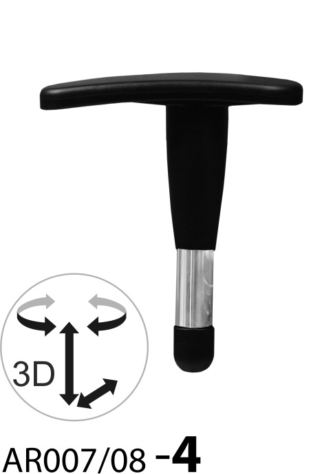 Justerbar armstöd 3D krom, PP vaddering (AR007/8)